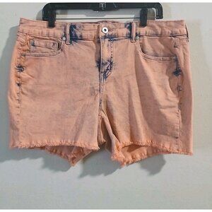 Torrid Womens Mid Rise Stretch Short Coral Acid Wash Size 18